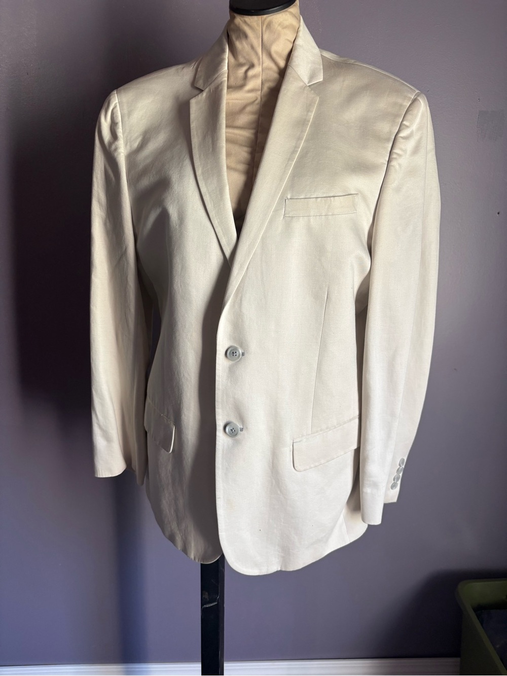 Calvin Klein Cream Two-Button Blazer